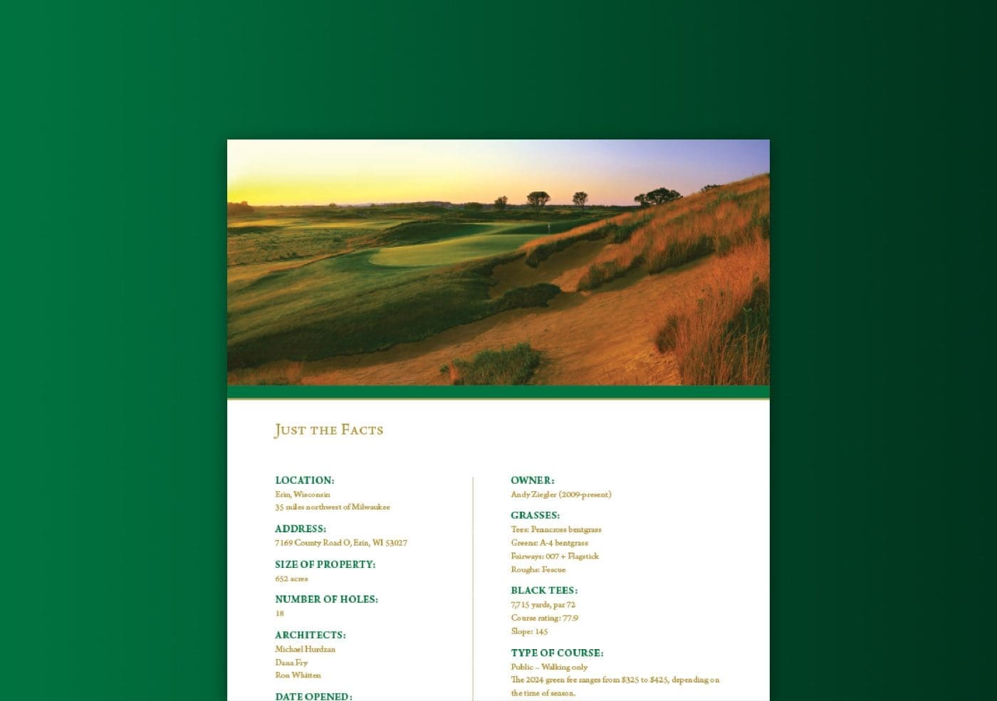 Image of the Erin Hills press kit